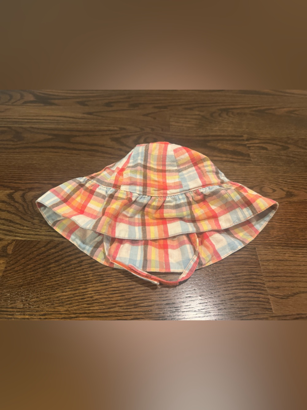 Gymboree Multicolor Plaid Sun Hat - Pink, Blue & Yellow